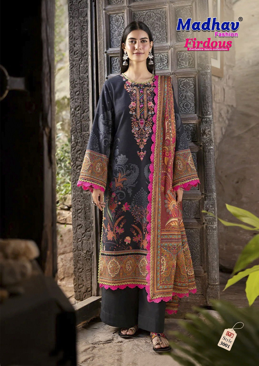 Firdous Vol 3 by Madhav Lawn Cotton Printed Dress Material Surat Wholesale Market
